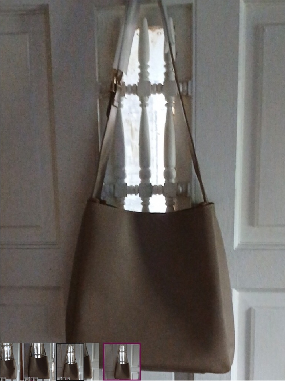 Amazon Beige Shoulder Bag with Adjustable Strap